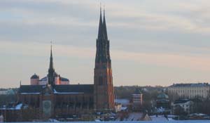 Vy ver Uppsala fotat frn taket p nya Polishuset, med en underbar utsikt ver Domkyrkan, Slottet, Carolina Rediviva mm.